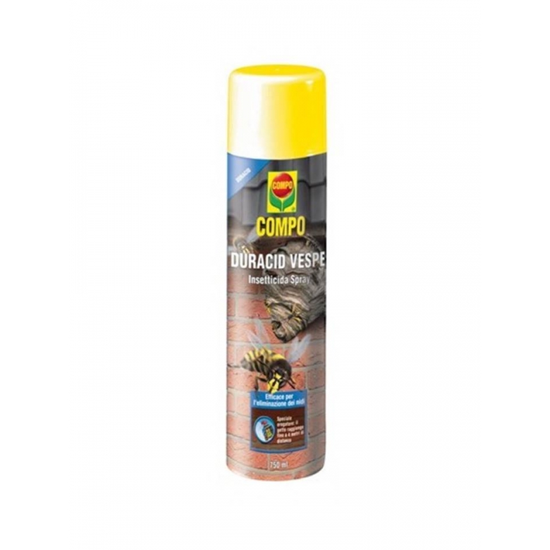 COMPO SPRAY DURACID INSETTICIDA ANTI PER VESPE CALABRONI NIDI 750 ML. GETTO 4 MT